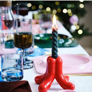 IKEA X GUSTAF WESTMAN VINTERFINT  Bundle of 2 Candlestick, red, 11 cm (4 ") New